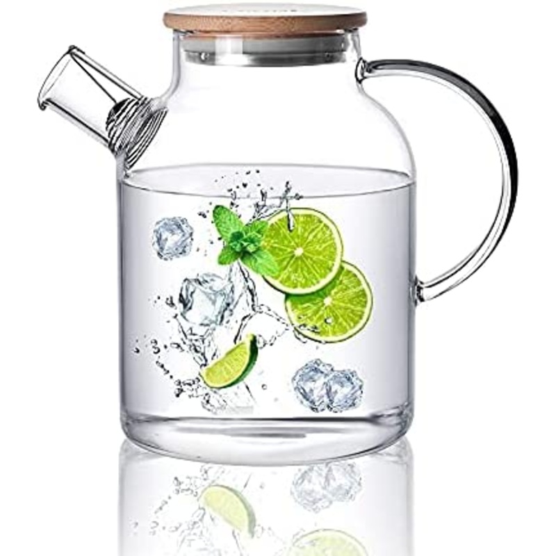 Glass Teapot Stovetop Safe Clear Teapots with Removable Filter Spout