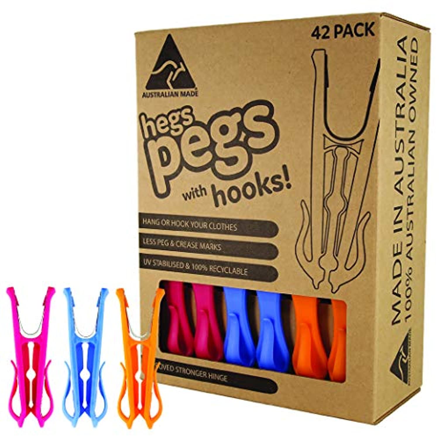 Laundry Hooks 42 Pack Mixed Colours