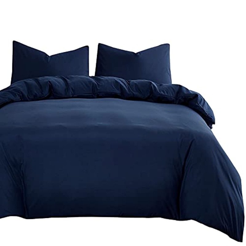 Buy Navy Blue Quilt Cover Set 1000TC Ultra Soft Microfiber Doona Cover