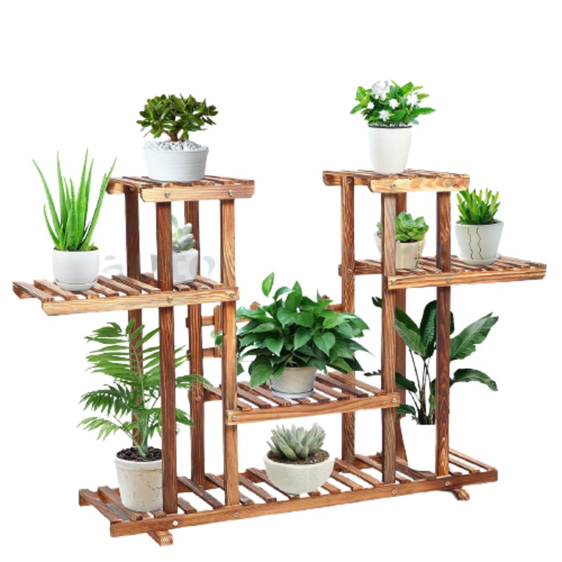 Buy Plant Stand Garden Wooden Flower Pots Shelf Storage Rack Holder ...