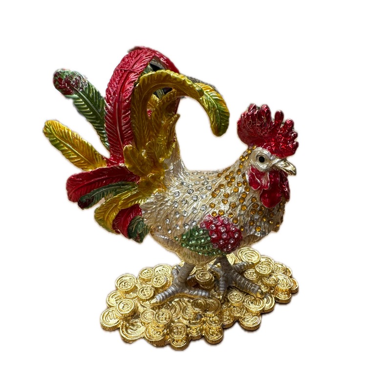 Buy ROOSTER TRINKET JEWELLERY BOX Figurine Home Decor Ornament Chicken ...