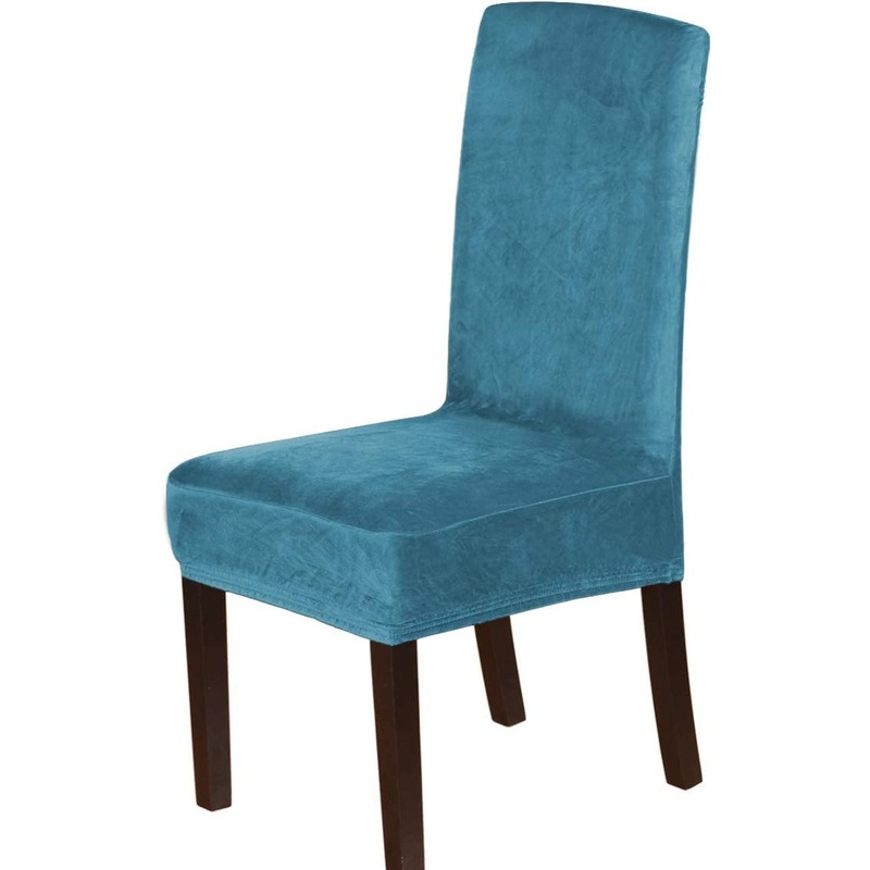 Buy Set of 2 Stretch Velvet Dining Chair Covers Thick Soft Velvet