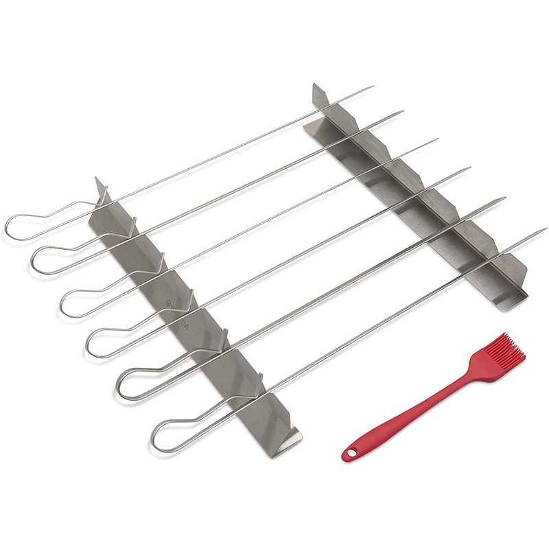 Buy Shish Kabob Rack Stand for Grilling - Stainless Steel Adjustable ...