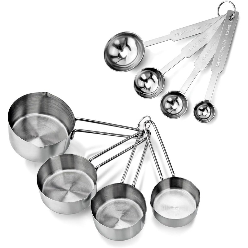 Buy Stainless Steel Measuring Spoons and Cups Combo, Set of 8, Silver