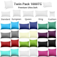 1000TC Ultra Soft European/Standard Pillow cases Queen/King Size V Shp/Body Pillowcase