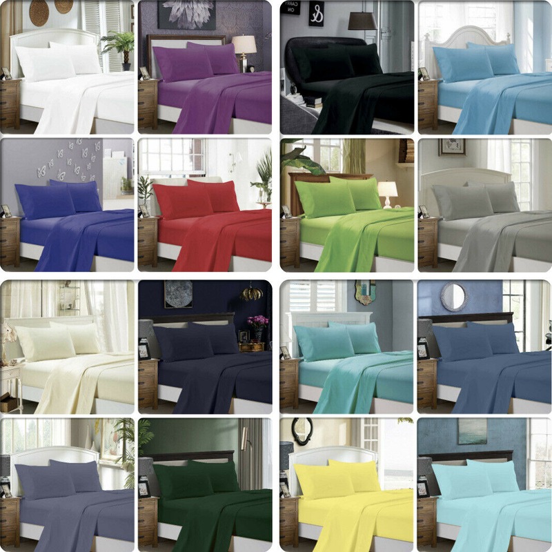 Buy 1000TC Ultra Soft Flat & Fitted Sheet Set Single/Double Queen/King