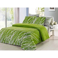 Pair of GREEN TREE King Pillowcases 50cm x 90cm