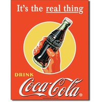 Desperate Enterprises Tin Sign - COKE Real Thing - 32 x 41 cm