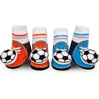 WADDLE Baby Rattle Socks : Soccer (2 Pack/ 0-12 Mo.) 100523