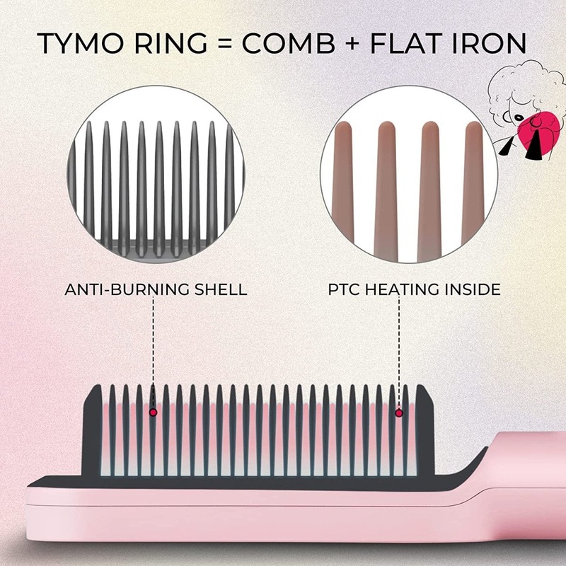 Buy TYMO Hair Straightener Brush Straightening Comb and Iron 5 Temp