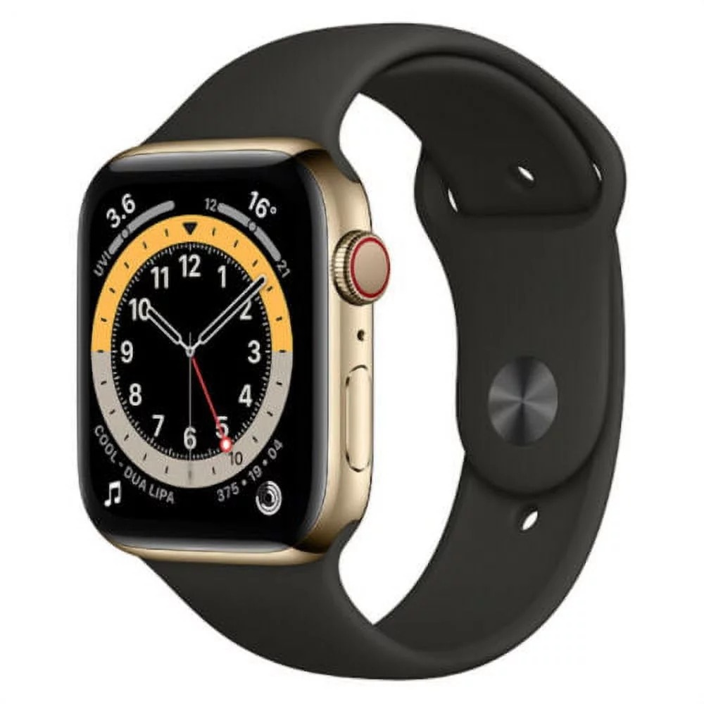 Apple Watch Series 6 Cellular 40mm Gold S Steel Black Band GoodRefurbished Australia