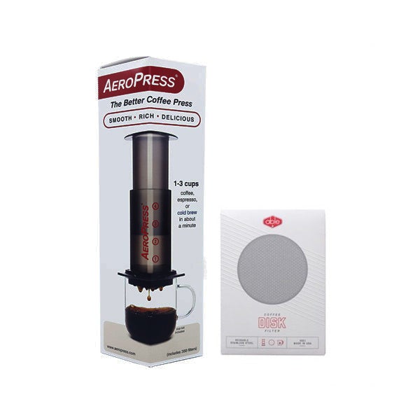 AeroPress Coffee Maker & Able Standard Disk Bundle