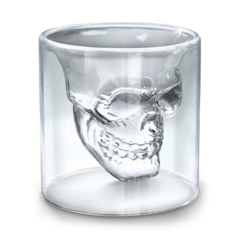 skull double wall glass cup buy mugs coffee cups 1469676