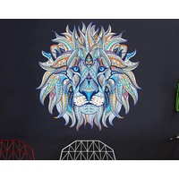 110x110cm Blue Lion Head Wall Art Sticker