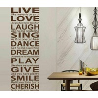 60x180cm FAMILY HOUSE RULES PROMISE WALL DECAL QUOTES WALL STICKERS DECOR ART AU