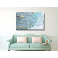 Abstract Blue Gold Stretched Canvas Print