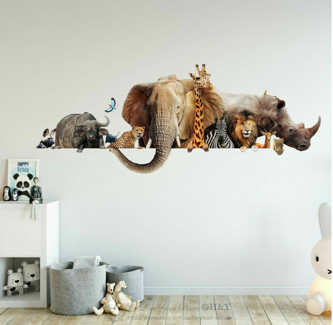 Africa Safari Animals Wall Sticker Art Nursery Decals For Kids