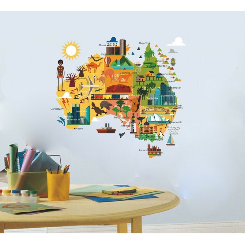 Buy Australia Map Wall Sticker MyDeal