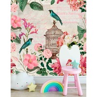 Birdcage Flower Wall Mural B46