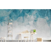 Blue Geometric Removable Mural
