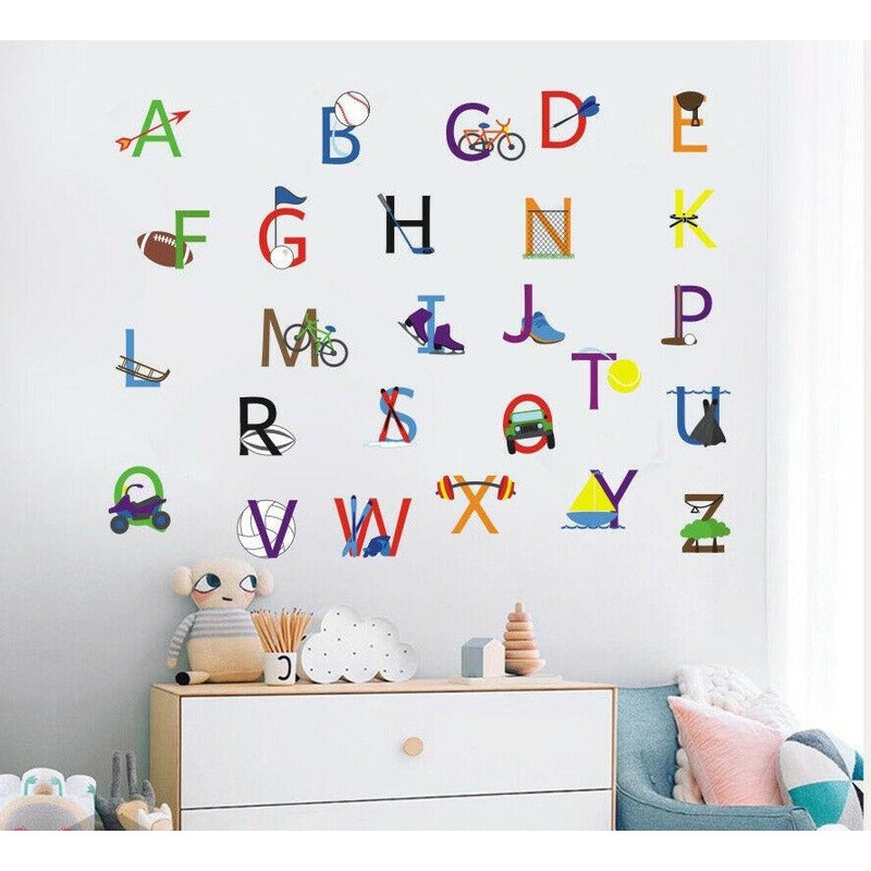 Buy Educational 26 Sports Alphabets Wall Decal - MyDeal