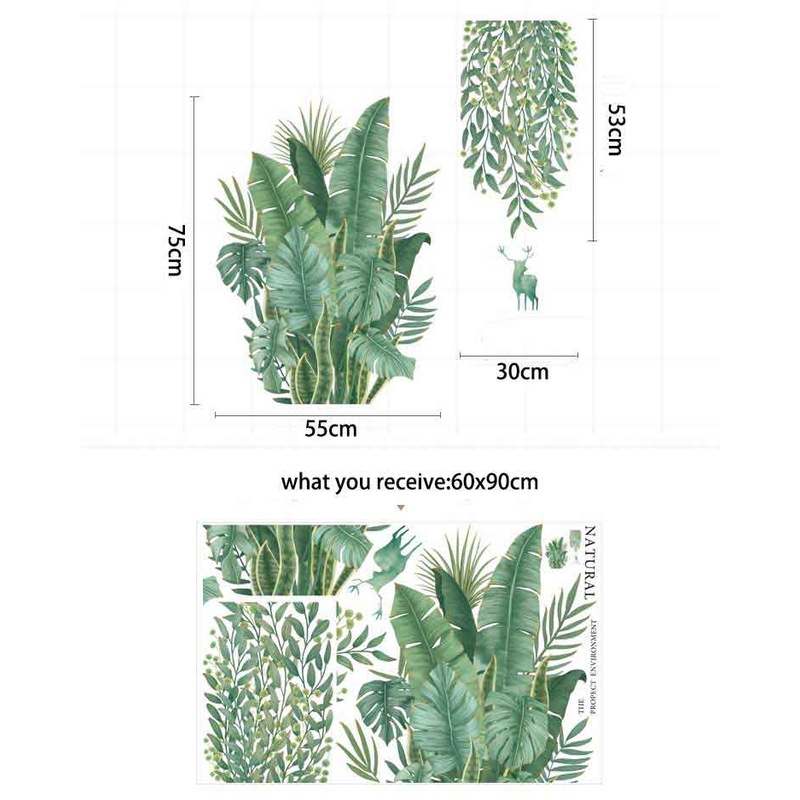Buy Greenery Tropical Leave Branch Wall Stickers Home Nursery Decor