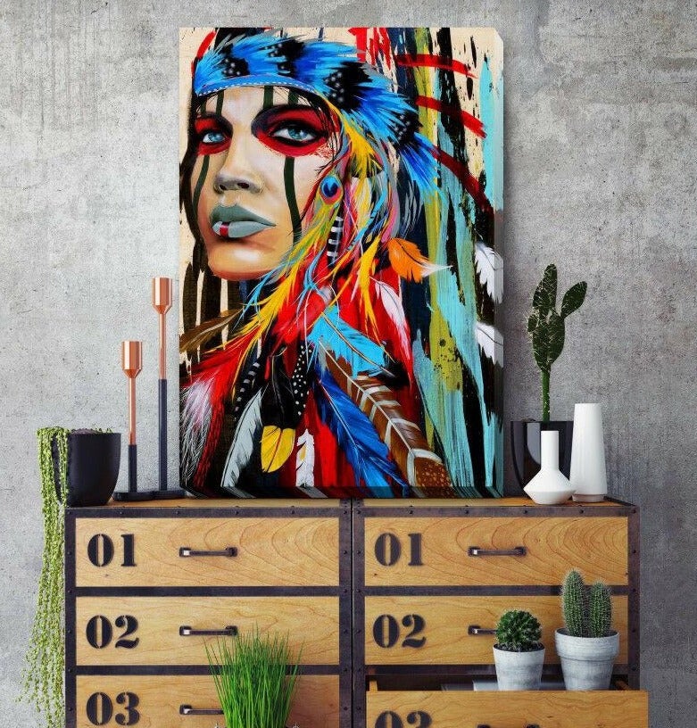 Indian Chief Stretched Canvas Print F115
