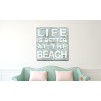 "Life is better at beach" Stretched Canvas Print