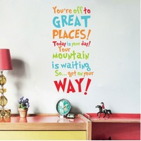 "Oh, the Places You'll Go! " Dr Seuss Wall Quote Sticker