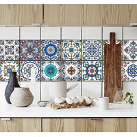 Pack of 16 Tile Stickers Wall Kitchen Bathroom Floor Decor