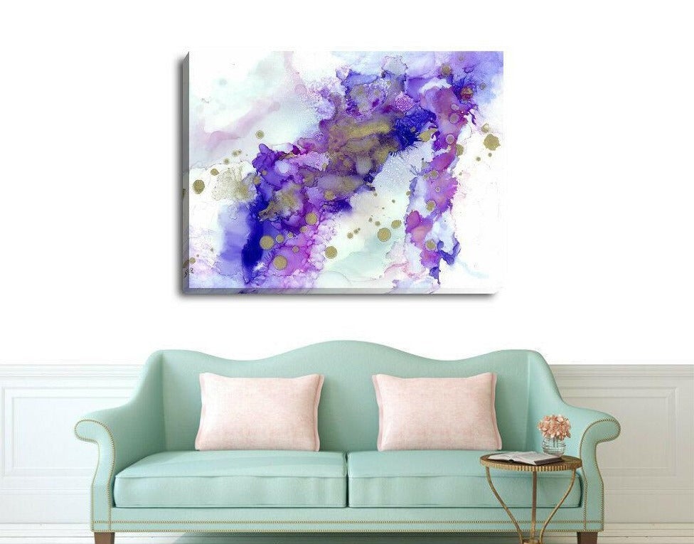 Purple Contemporary Stretched Canvas Print A334