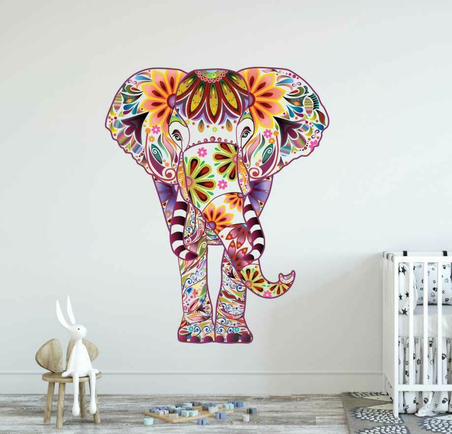 Rainbow Africa Elephant Wall Sticker