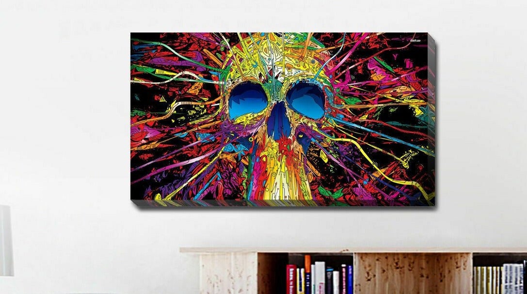 Skull Abstract Stretched Canvas Print