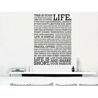 "This Is Your LIFE" Removable Wall Stickers