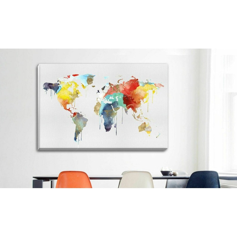 Buy World Map Stretched Canvas Print - MyDeal