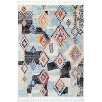 Boho Moroccan Zargora Geometric Blue & Multi Rug