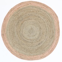 Capri Pink Natural Round Rug