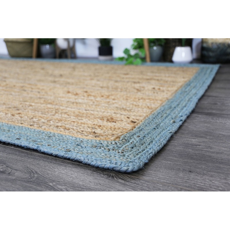 Hampton Blue Border Jute Rug Buy Jute & Sisal Rugs 1557324