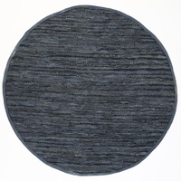 Metro Modern Chindi Grey Leather Rug