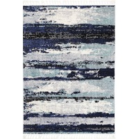 Micha Striae Abstract Navy Blue Rug