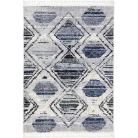 Micha Trellis Geometric Navy Blue Rug