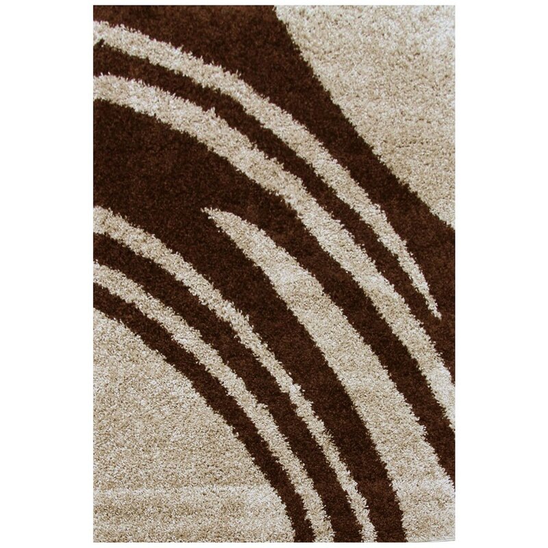Buy Modern Shag Rug Brush Strokes Beige, Brown - MyDeal