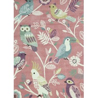 Nova Pastel Birds Kids Pink Rug