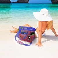 Red Suricata Extra Large Mesh Beach Tote Bag – Red/Blue