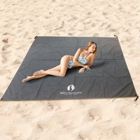 Red Suricata Sand Free Beach Mat Blanket Grey