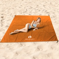 Red Suricata Sand Free Beach Mat Blanket Orange