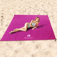 Red Suricata Sand Free Beach Mat Blanket Pink