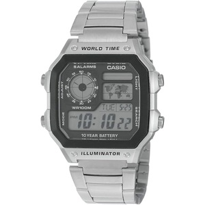 Casio AE1200WHD-1A Digital Sports World Stainless Steel AE-1200WHD-1A Mens Watch