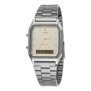 Casio Mens Dress Duo AQ230GG-9A Grey Cream Dial Analog Digital Watch