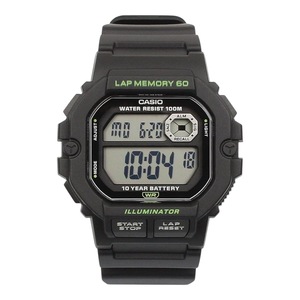 Casio WS-1400H-1AV Mens 60-Lap Digital Sports Watch Black Resin 100M LED Light